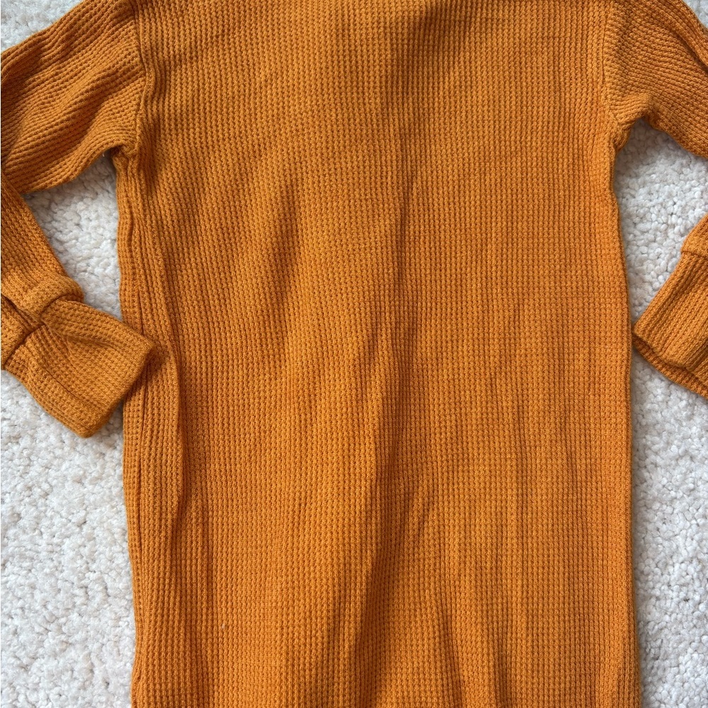 Posh Peanut Burnt Orange Waffle Knit One Piece Footie size 12-18m - Picture 12 of 12